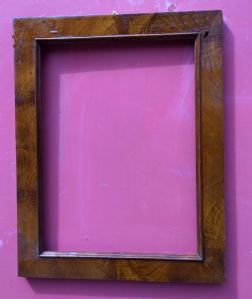 cornice in legno lastronato radica di noce filetto interno XIX° sec. cm.37 x 51